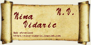 Nina Vidarić vizit kartica